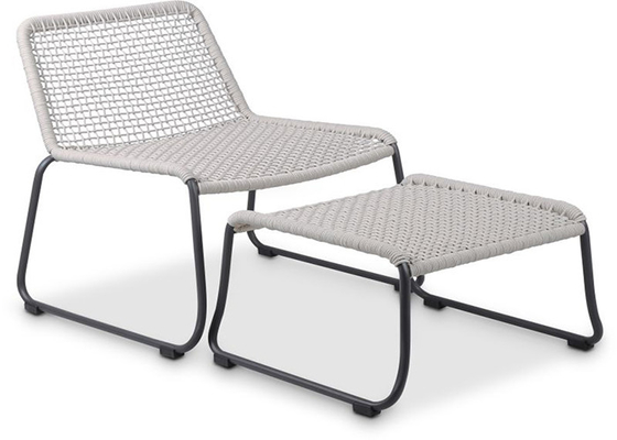 صندلی قابل حمل پلی استر در فضای باز تاشو دو بافته چرخیده با چهارپایه