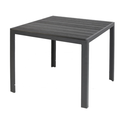 میز مبلمان آلومینیومی چوب پلاستیک مربع برای فضای باز 80 سانتی متر 90 سانتی متر