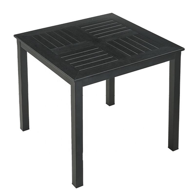 رویه پارکت چوبی پلاستیکی مشکی میز آلومینیومی مربعی 80 سانتی متری فضای باز