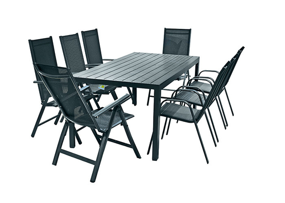 میز و صندلی های پاسیو در فضای باز تخته سه لا آلومینیوم مقاوم در برابر خراش